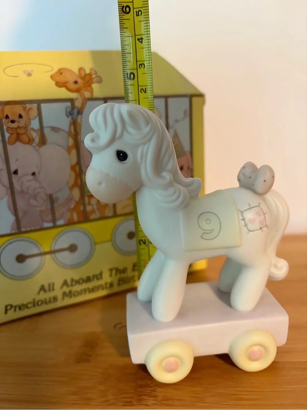Vintage Precious Moments Birthday Train Series White Pony Being 9 Is Just Divine